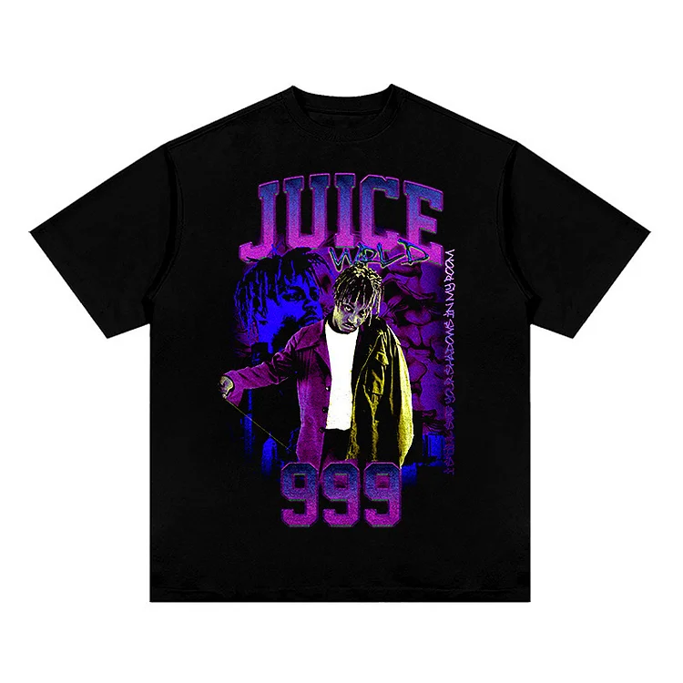 Hip Hop Rap Star Juice Wrld Print T-Shirt Oversized T-Shirts Streetwear at Hiphopee