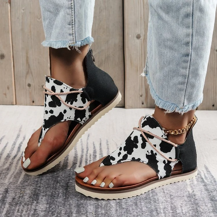 Tanguoant Tanguoant Spring And Summer New Plus Size 44 Sandals Women's Lightweight Flat Sandals