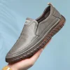 Men's Soft-soled Wear-resistant Low-top Casual Leather Driving Shoes
