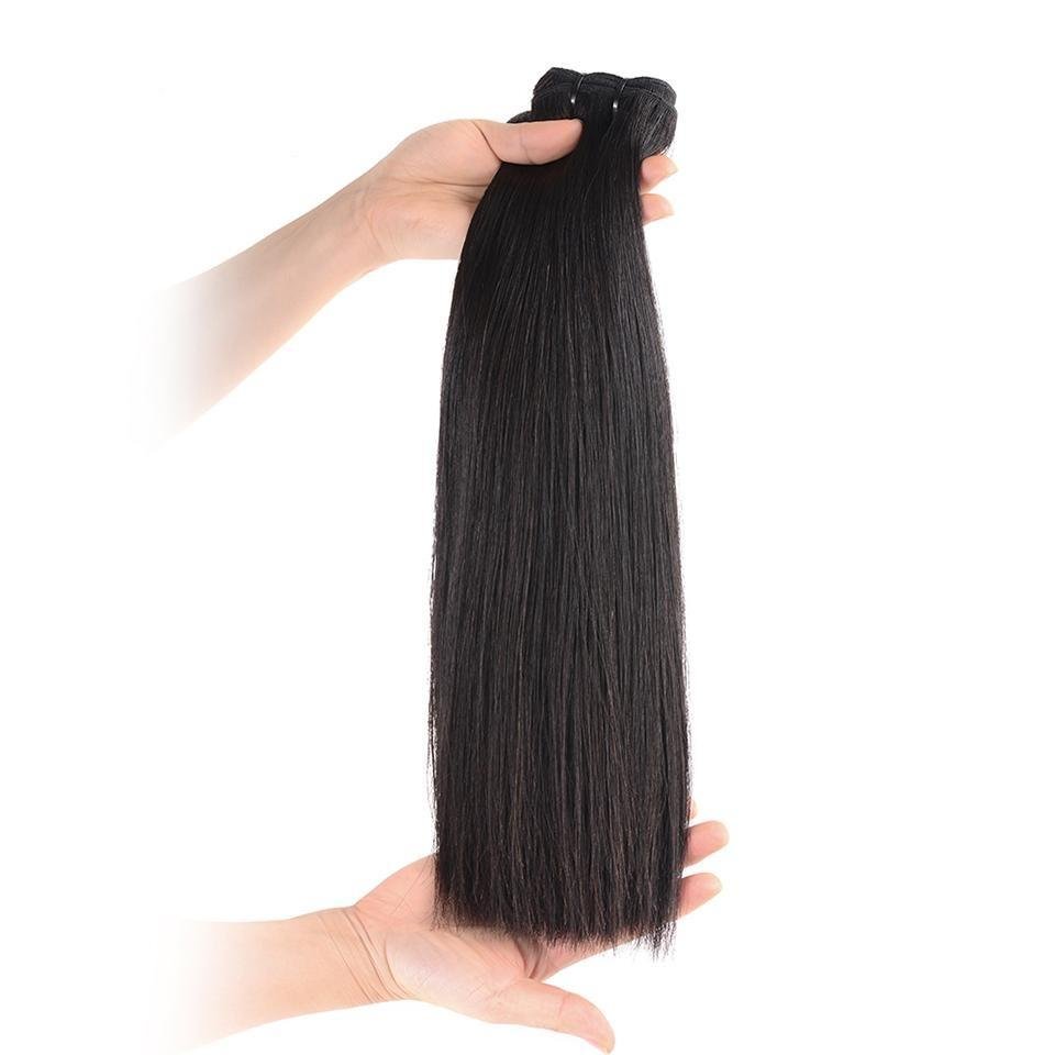15A Mink Hair Double Drawn Straight Natural Black 1 bundles/pack