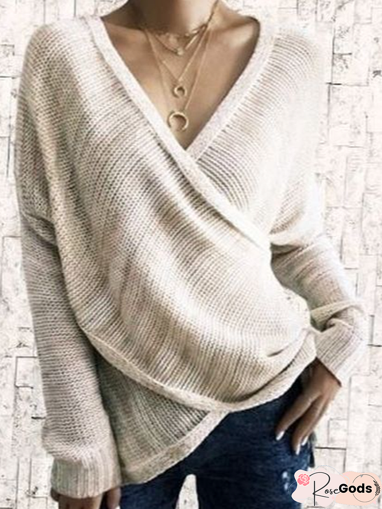 Loosen Casual Cotton Blends Sweater