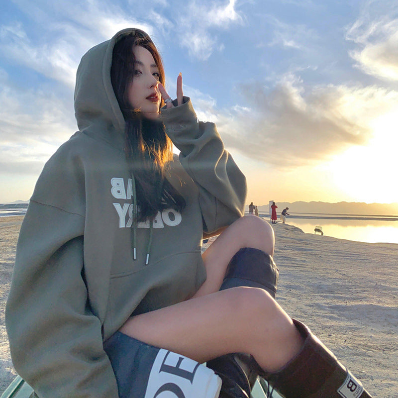 christmas outfit OLCooL Graffiti Letter Street Hoodie olcool
