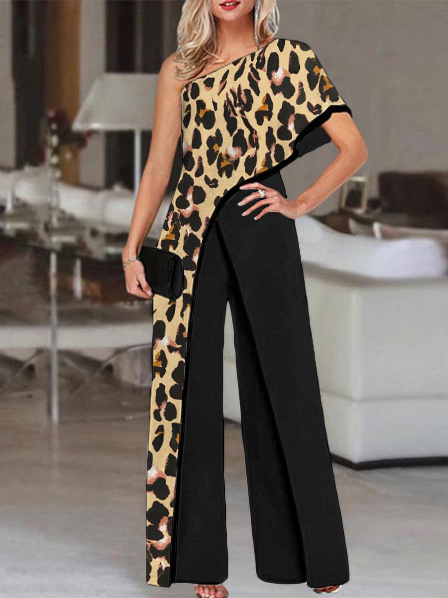 Women's leopard print jumpsuit