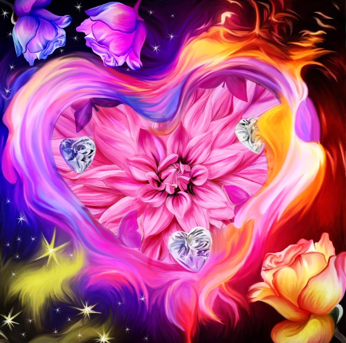 

Flower of Love – Paint By Numbers - 40*50CM, 501 Original