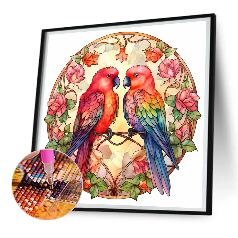 Full Round Diamond Painting 30*30cm - Love For Birds