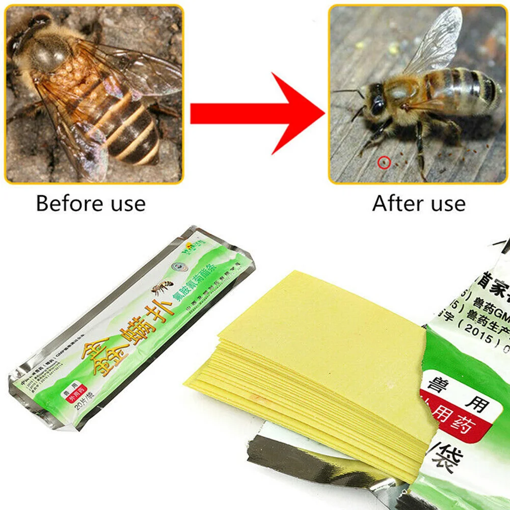 20x Fluvalinate Bee Mite Killer Strips Beekeeping Anti Insect Pest Miticide