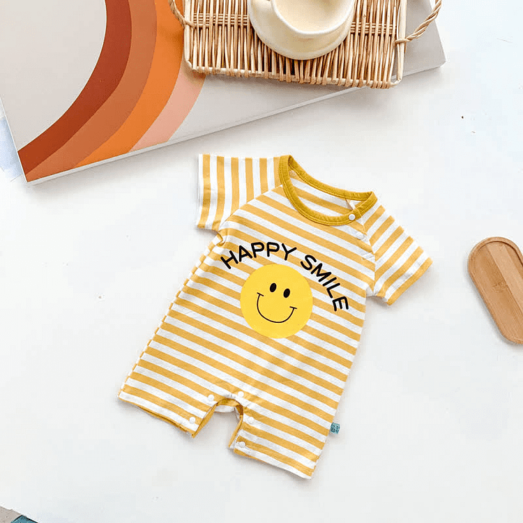 HAPPY SMILE Baby Striped Newborn Romper