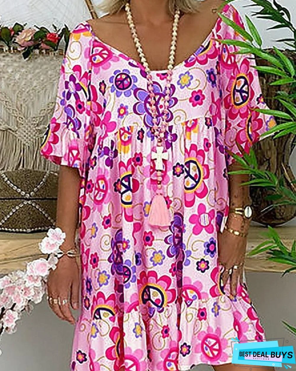 Women's Shift Dress Knee Length Dress Short Sleeve Print Hot White Red Green Light Blue