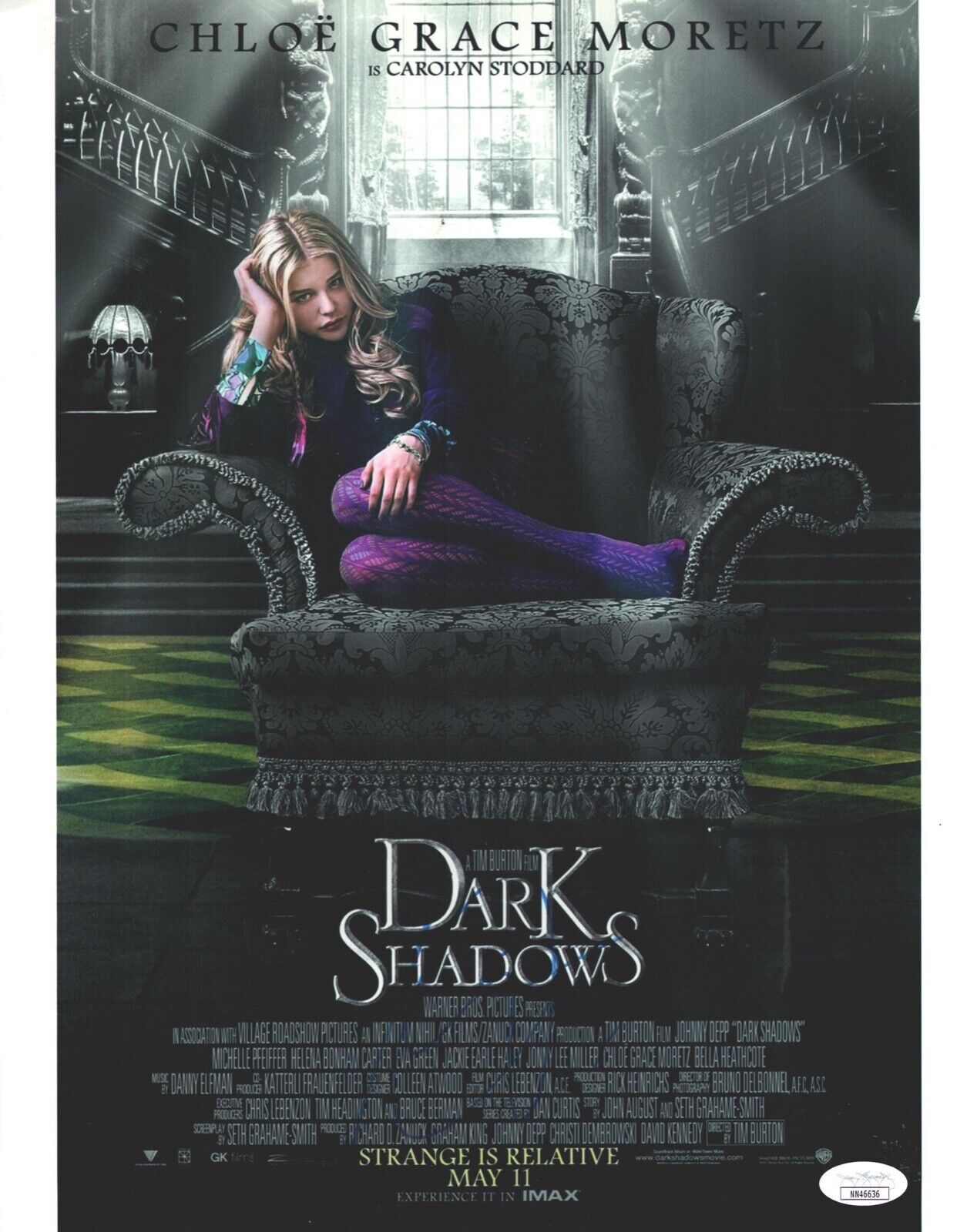 CHLOE GRACE MORETZ Signed 11x14 DARK SHADOWS Photo Poster painting Autograph JSA COA CERT