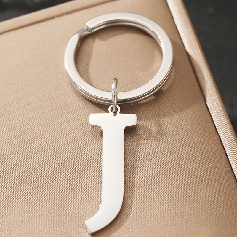 Basic Minimalist Letter 304 Stainless Steel Polishing Unisex Bag Pendant Keychain