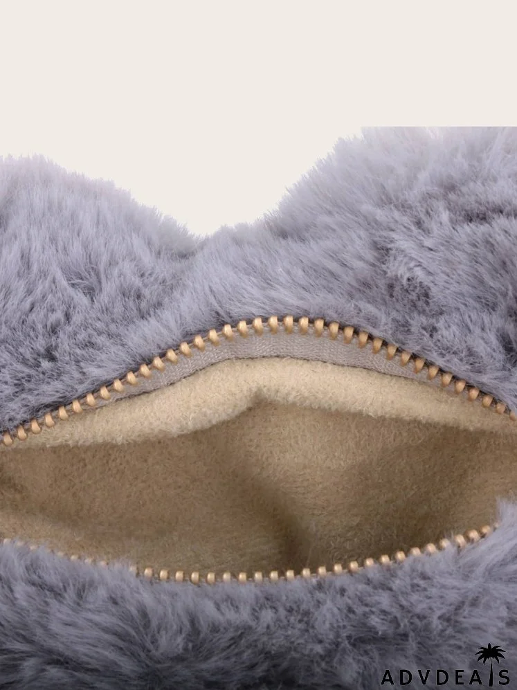 Heart Shaped Fuzzy Chain Bag