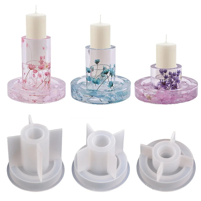 Round Candle Holder Base Decoration Silicone Mold
