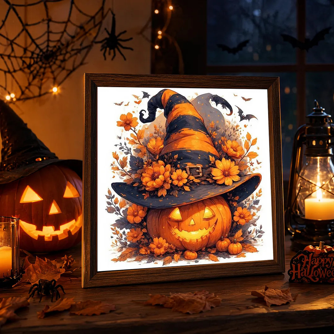 Halloween D Full DIY 5D Square Drill Diamond Dots Paintings Picture Arts Craft 13.78x13.78Inch Crystal Art Paint by Diamond Diamond Crystal Rhinestones Painting Kits for Adults Beginner Home Wall Deco