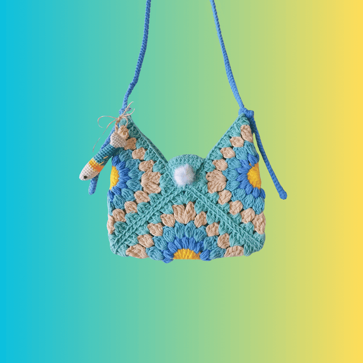 Lulusnow Handmade Classic Color Small Shoulder Bag Crochet Crossbody Bag