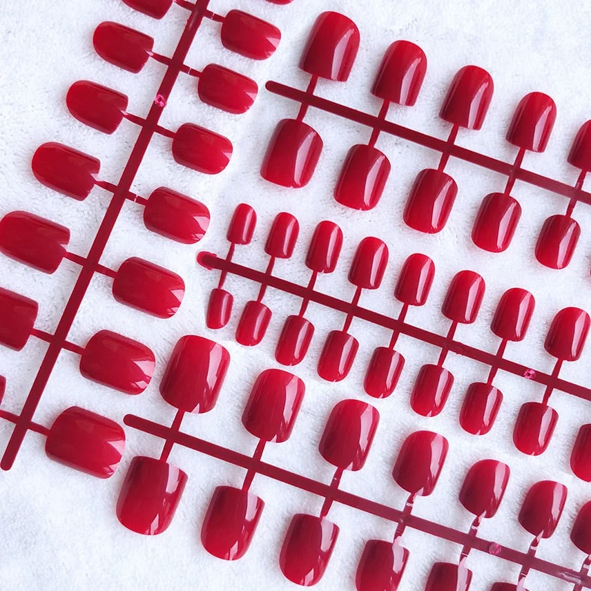 10 Sets Of Same Colors Square False Nail Tips 24 pcs Per Set 10 Sizes Press On Fake Nails DIY Manicure-Nail Inspo