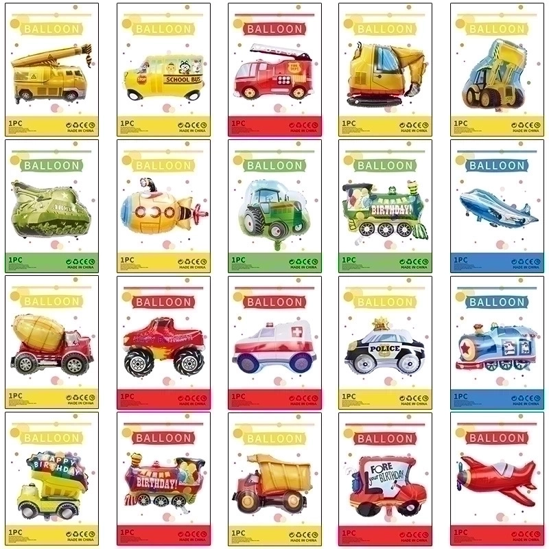 Birthday Cartoon Style Cute Car Airplane Aluminum Film Indoor Party Balloons