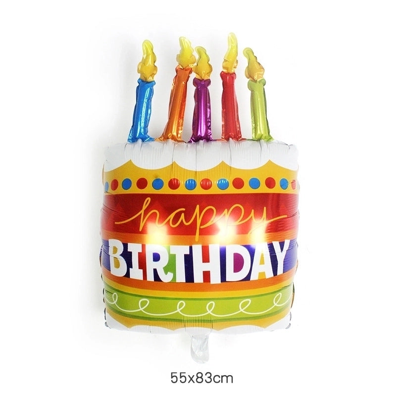 2 Pieces Birthday Cake Aluminum Film Party Balloon