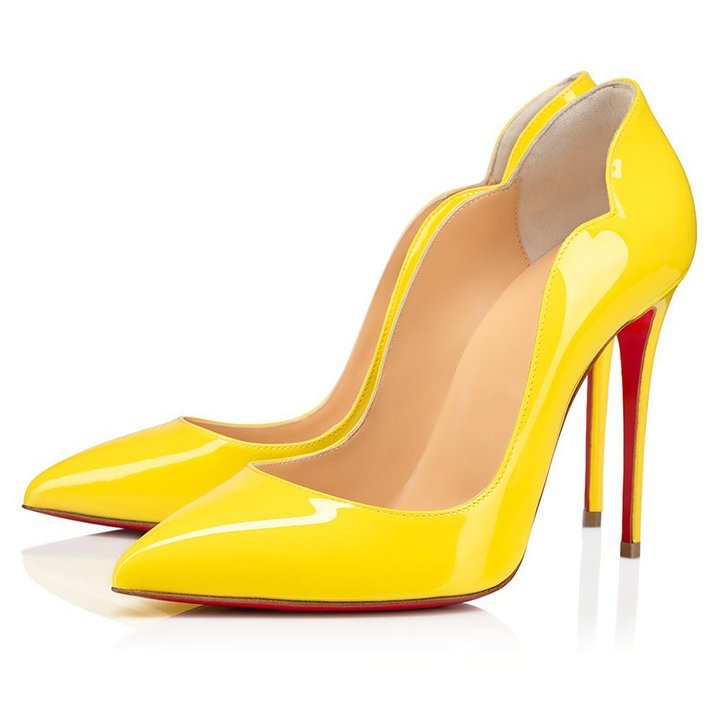 3.94 Inch Women's High Heels for Evening Party Wedding Patent Red Bottom Pumps