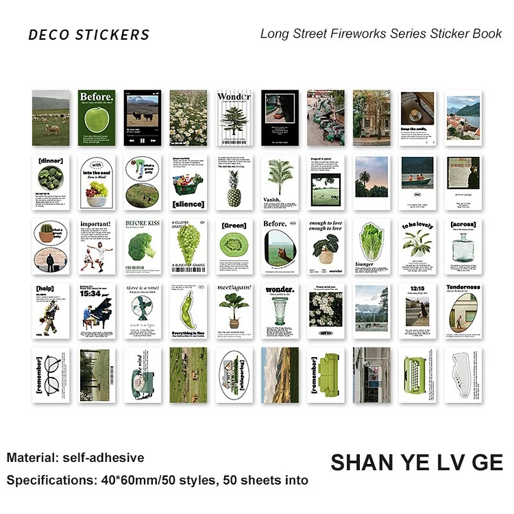 50 pcs Scrapbooking Adhesive Diy Stickers book-JournalTale