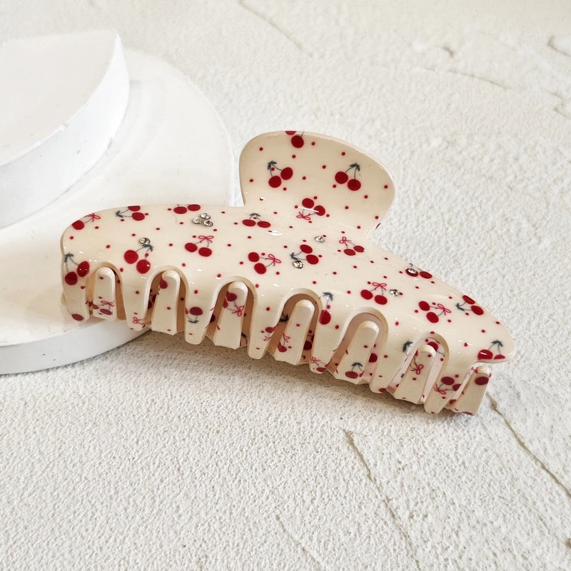 Cute Minimalist Women’s Cherry Flower Acetic Acid Sheets Hair Claws