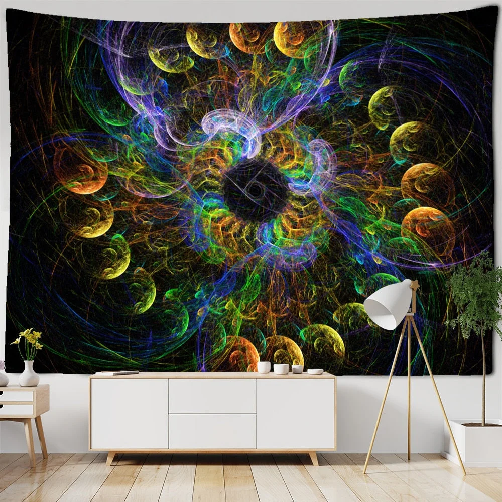 Starry Sky Mandala Tapestry Wall Hanging Psychedelic Witchcraft Abstract Hippie Tapiz Bohemian Home Decor
