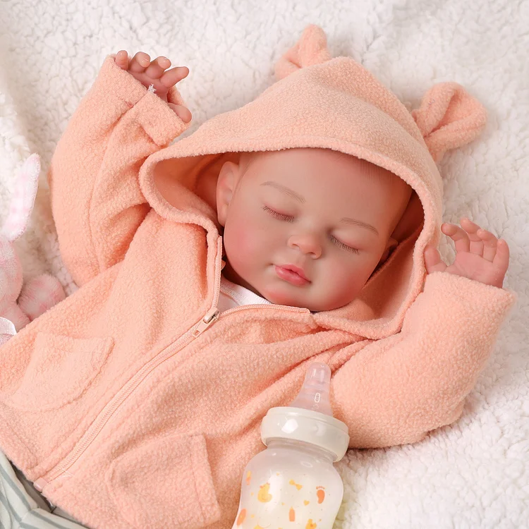 Babeside Willow 20'' Realistic Reborn Baby Doll Sleeping Boy Lambswool Coat with Heartbeat Coos and Breath