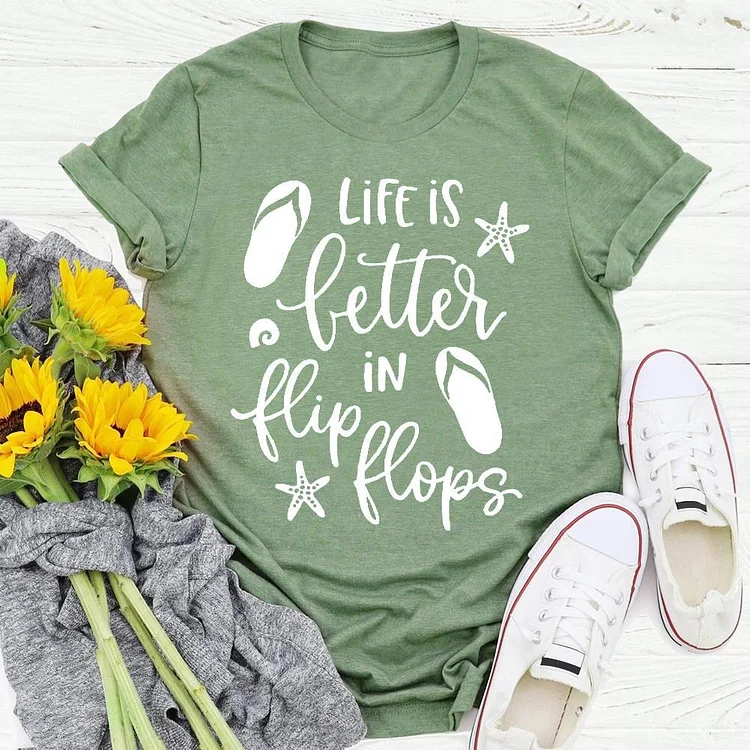 Flip Flops Summer life T-shirt Tee - 01511