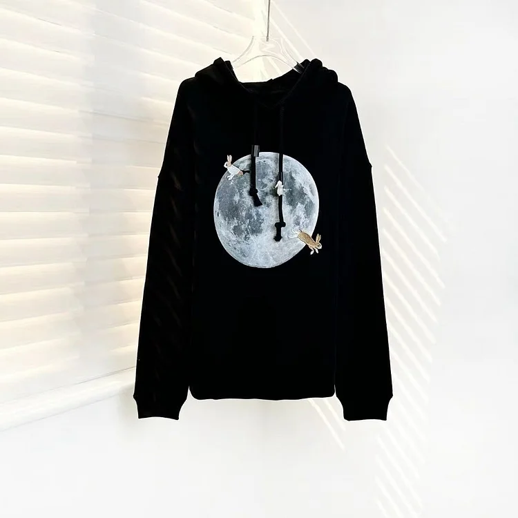 Moon Hoodie Design Casual Loose Long Sleeve Hoodies