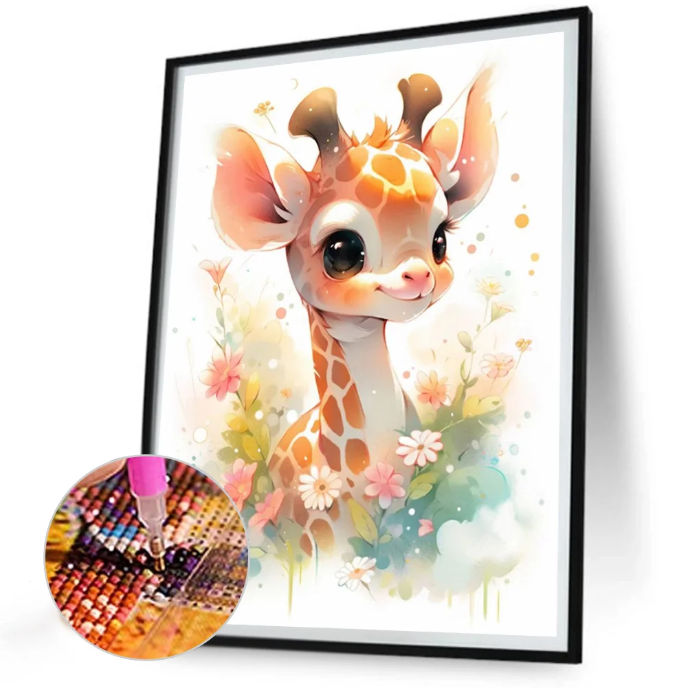 Diamond Painting - Full Round Drill - Giraffe(Canvas|30*40cm)