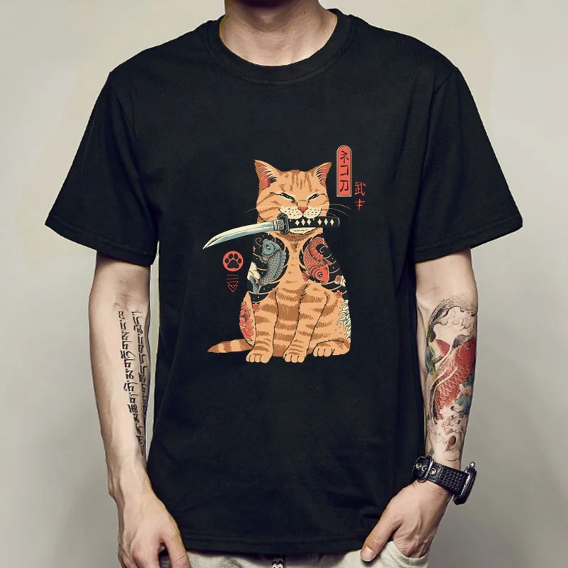 "Samurai Cat" T-shirt Techwear Shop
