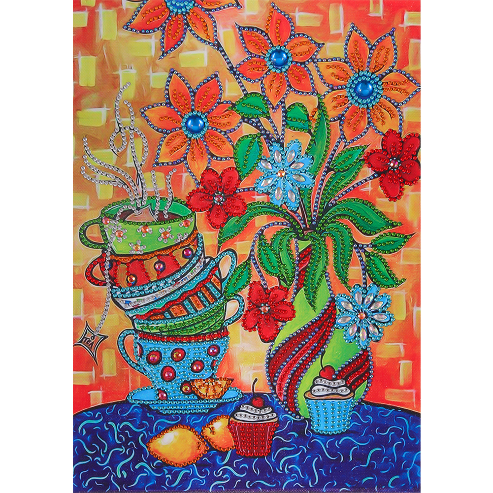 

30*40CM - Special Shaped Diamond Painting - Vase of Flowers, 501 Original