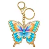 DIYMetal Double Sided Special Shaped Golden Butterfly Diamond Art Keyring Kits
