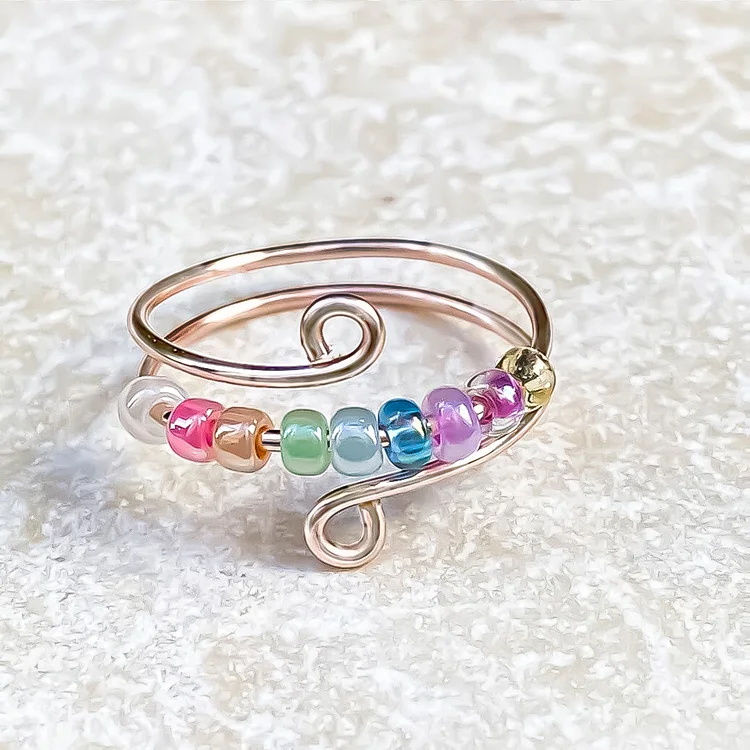 For Daughter - S925 It Can Drive Away Your Anxiety Circle Beads Fidget Ring
