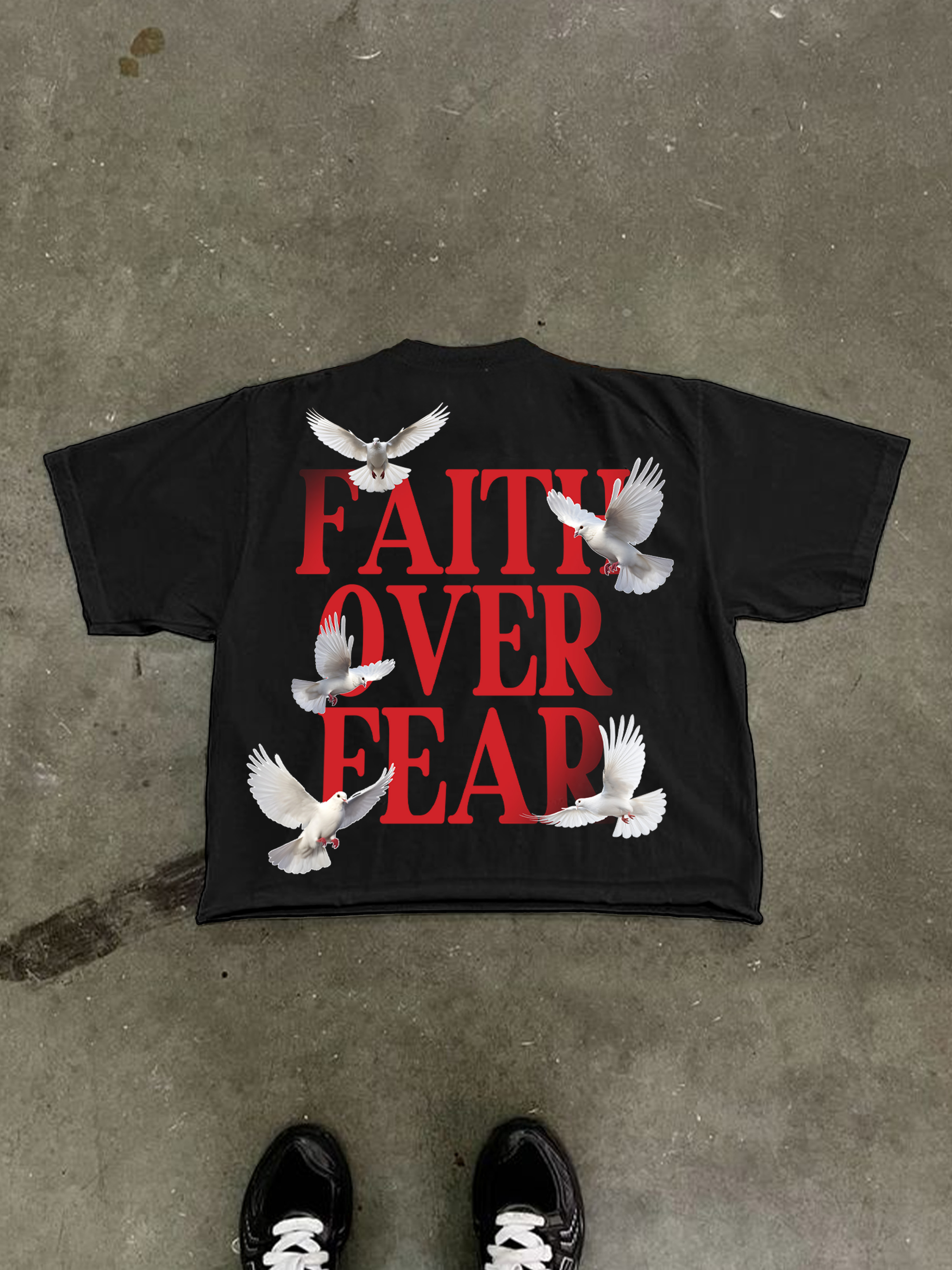 Faith Over Fear Print Cropped T-shirt