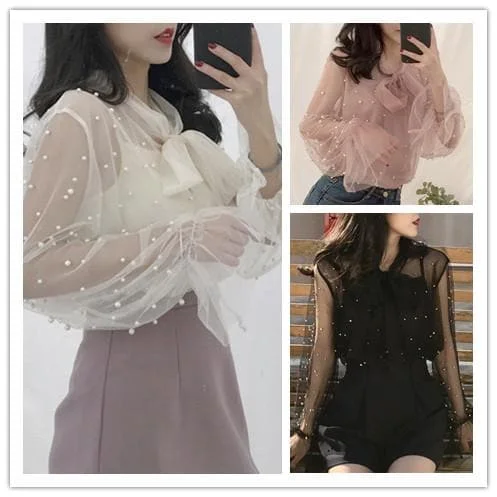 Sweet Bow Tulle Two-Piece Shirt SP1812150