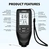 Paint Thickness Gauge Meter Fe/NFe Probe Coating Thickness Gauge with LCD Display for Cars Boat Metal Foil Furniture Accessories