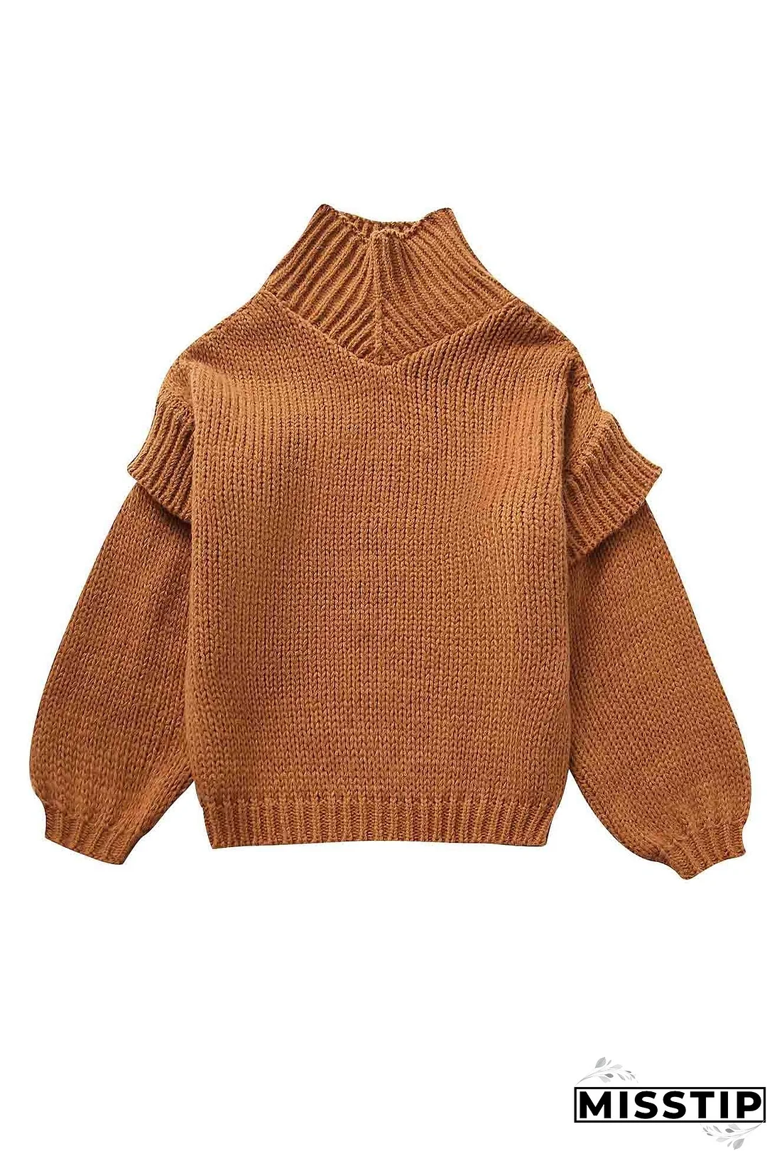 Solid Long Sleeve Cowl Neck Sweater