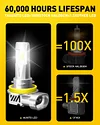 AUXITO 2025 ???????? ?????? Fog Lights, ?????????????? Super Bright HB3 H8/H9 Fog Bulbs, Real Mini Size Plug and Play, Non-polarity, Pack of 4