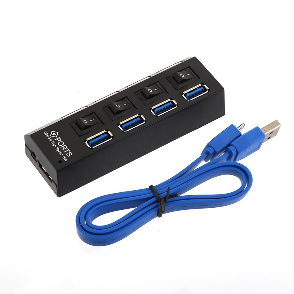 

New External USB 3.0 Hub 4 Port Charger AC Power Hi-Speed PC Laptop, 501 Original