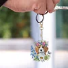 6Pcs chien double face - 5d bricolage artisanat porte-cl&eacute;s