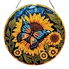 Diamond Painting Stained Glass Sunflower Butterfly Hanging Pendant Home Decor