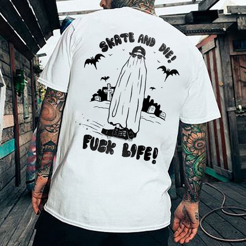 Skate And Die! Printed Men's T-shirt -  