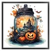 (Stamped/Counted) Halloween Glass Bottle Scene-11CT Cross Stitch 45*45cm/17.72*17.72in