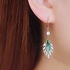 Green Gemstone Leaf Earrings (1pair)