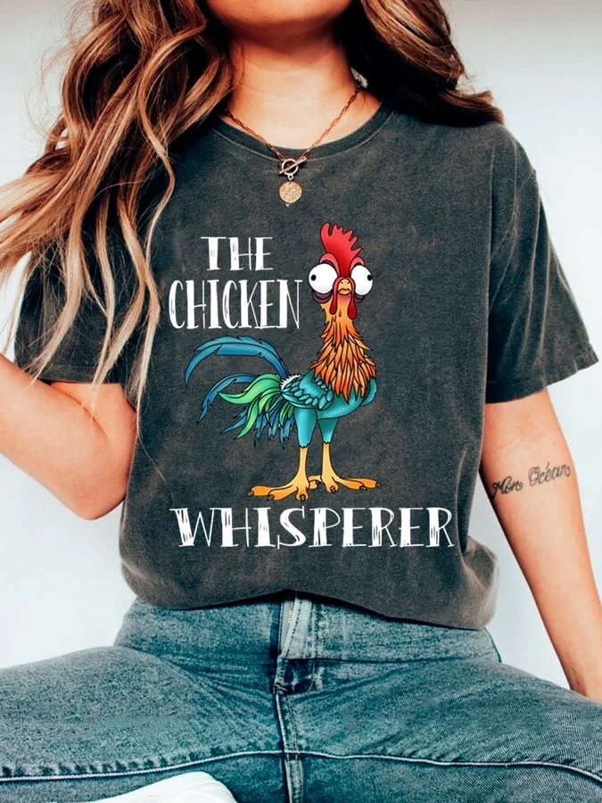 Women's The Chicken Whisperer Print Casual T-Shirt socialshop