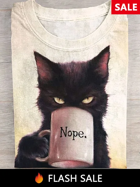 Funny Cat Art Print T-shirt