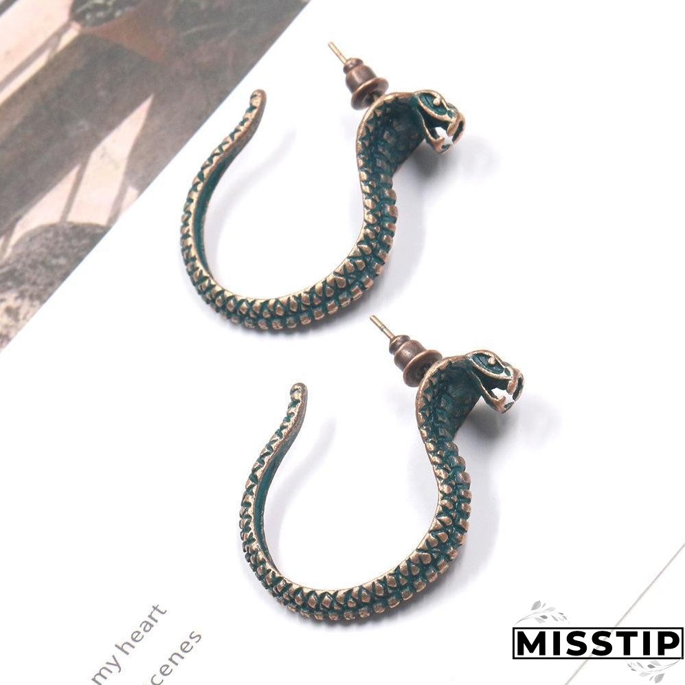 Retro hand-woven rope serpentine earrings