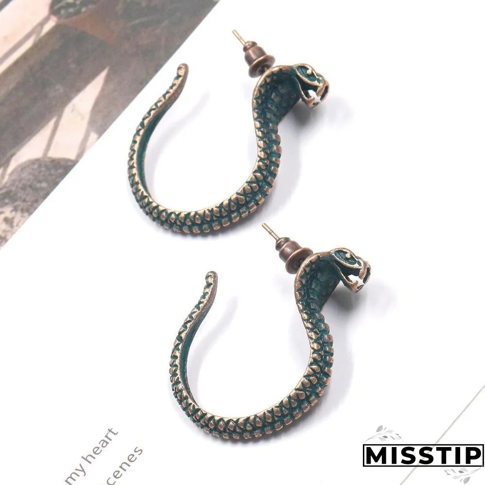 Retro hand-woven rope serpentine earrings