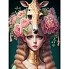 Diamond Painting -DIY Round Drill Giraffe Girl