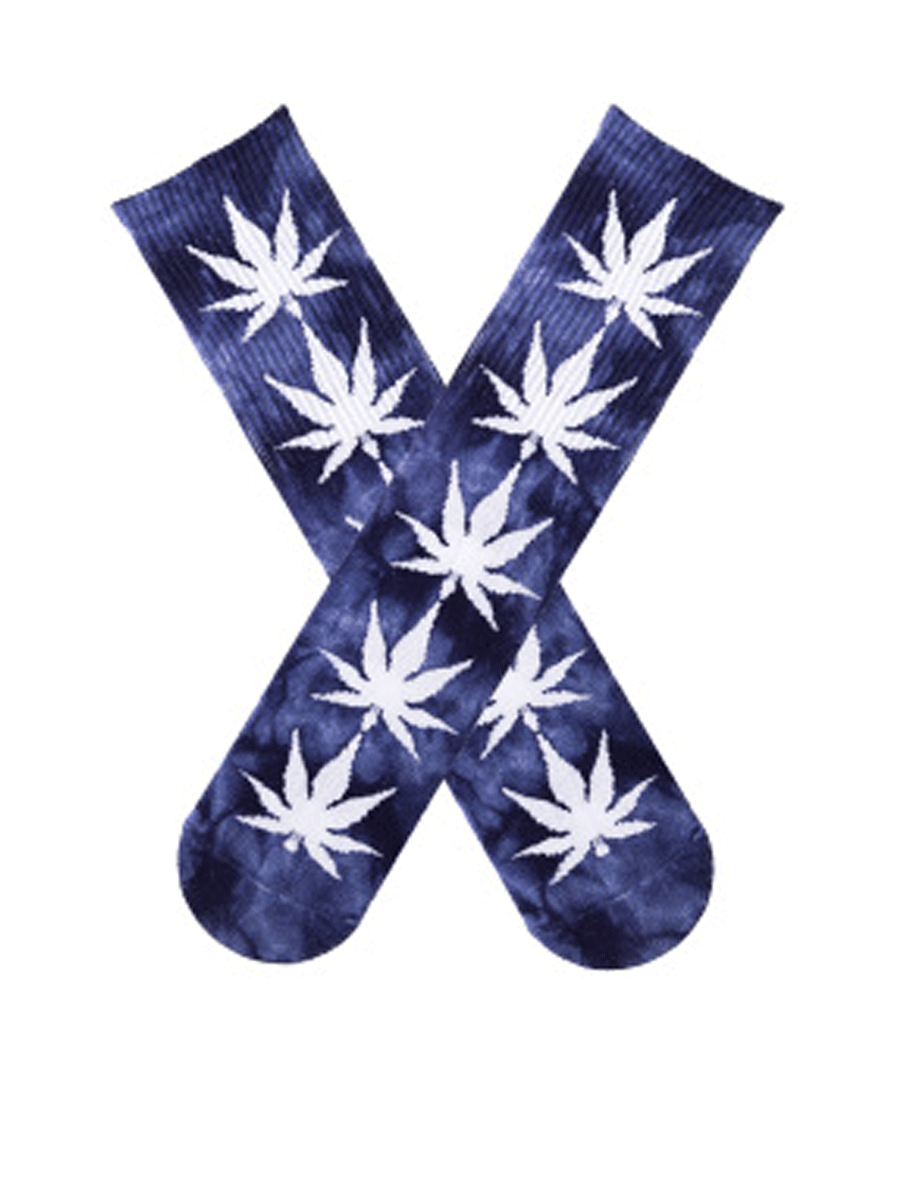 Maple Leaf Tie Dye Trendy Tube Socks